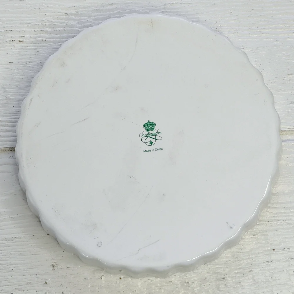 Vintage Christineholm Ceramic Quiche Dish Roses Fluted G-4 - Picture 11 of 15